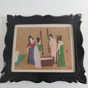 Framed Replica Art Print | “Court Ladies Preparing Newly Woven Silk” | New